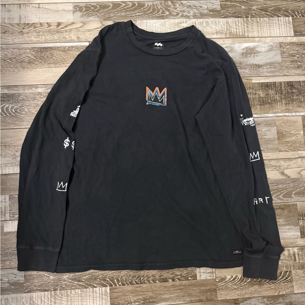 Super rare Billabong X Jean Micheal Busquait collab Orange & Blue Crown Graphic